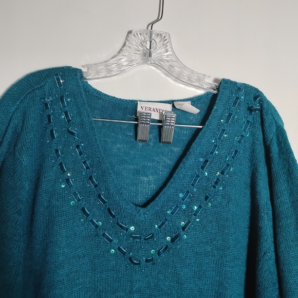 Plus Size Veranesi Teal Women's Sweater - Picture 3 of 11
